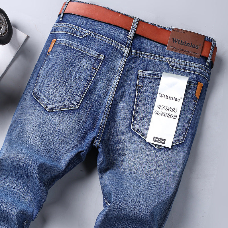 Men’s Warm Denim Pants – Straight Cut, Relaxed Fit

