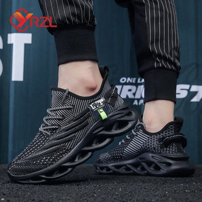 Men’s black running shoes – casual streetwear and training look