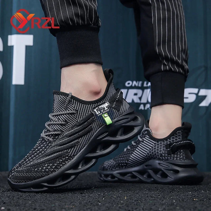 Men’s black running shoes – casual streetwear and training look