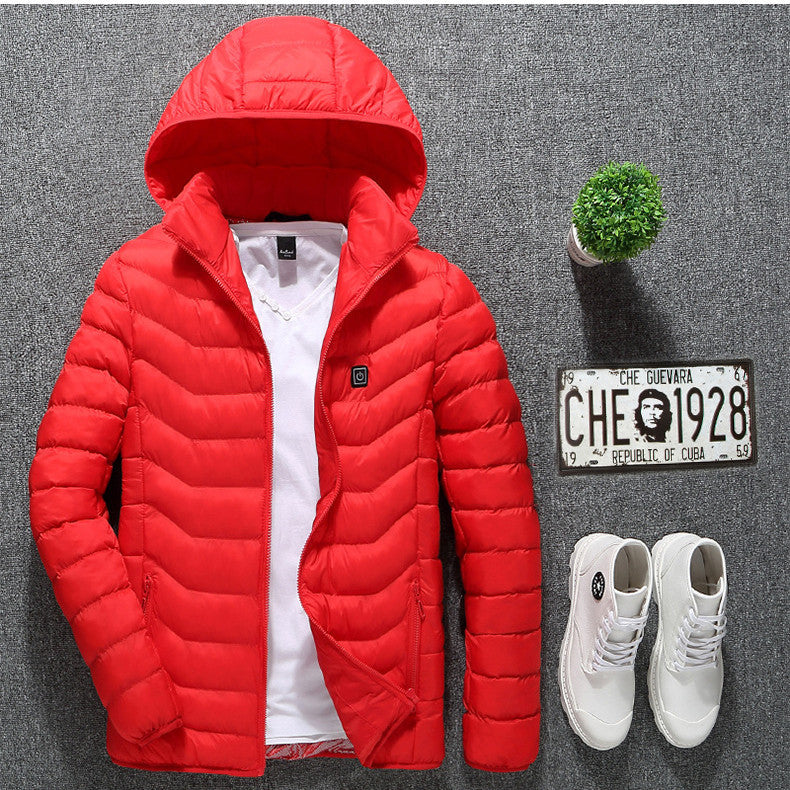 Men’s heated jacket – fast heat in seconds, USB power, water-resistant soft-shell