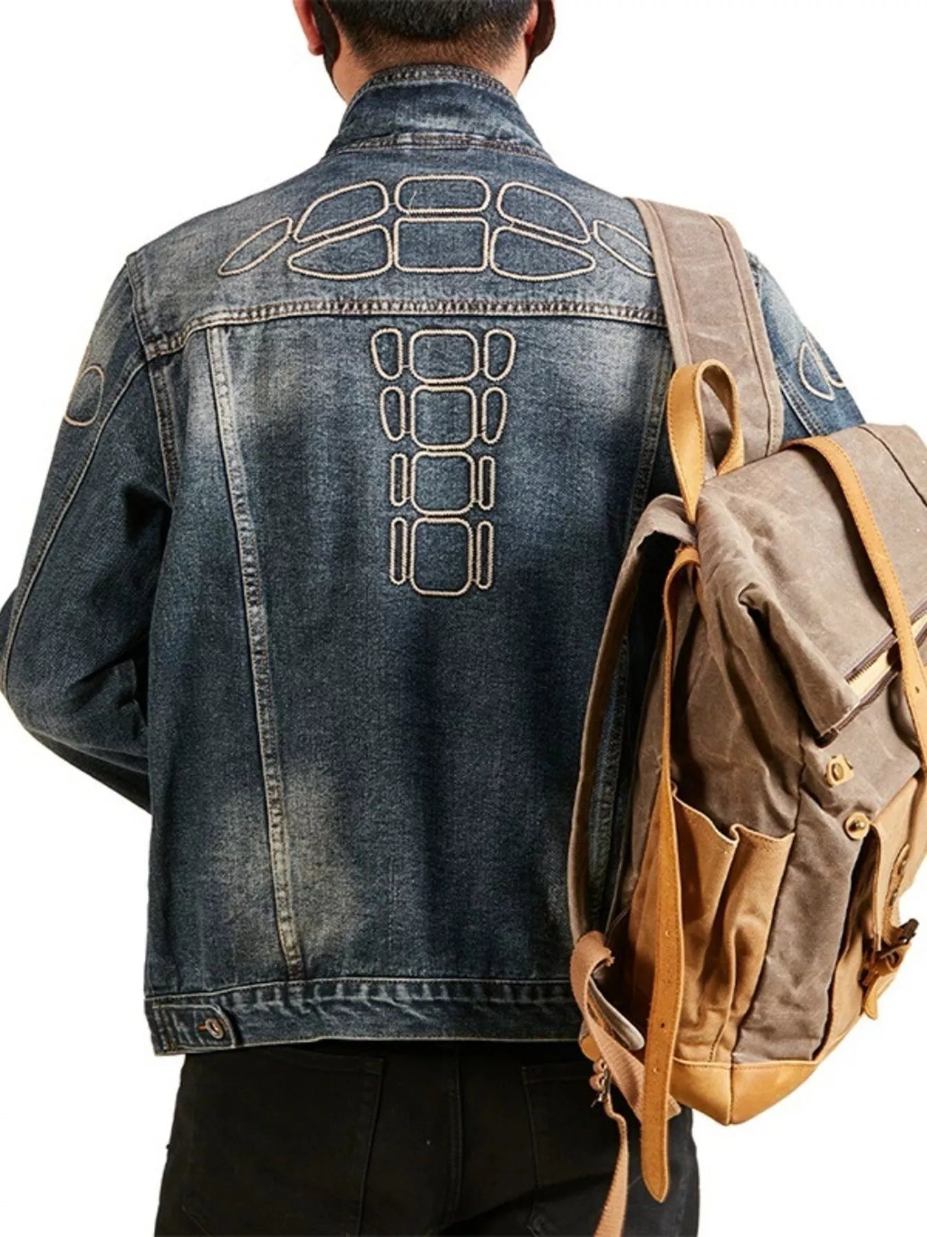 Men's plus size denim jacket cuffs and collar – clean tailoring