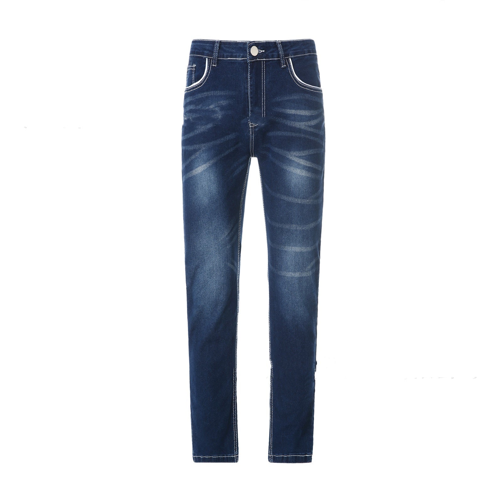 Men’s slim straight-leg jeans – three colors lineup: dark, light, black