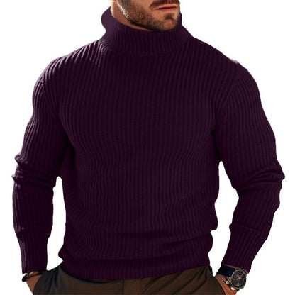Men’s turtleneck sweater in dark gray – regular fit, everyday style