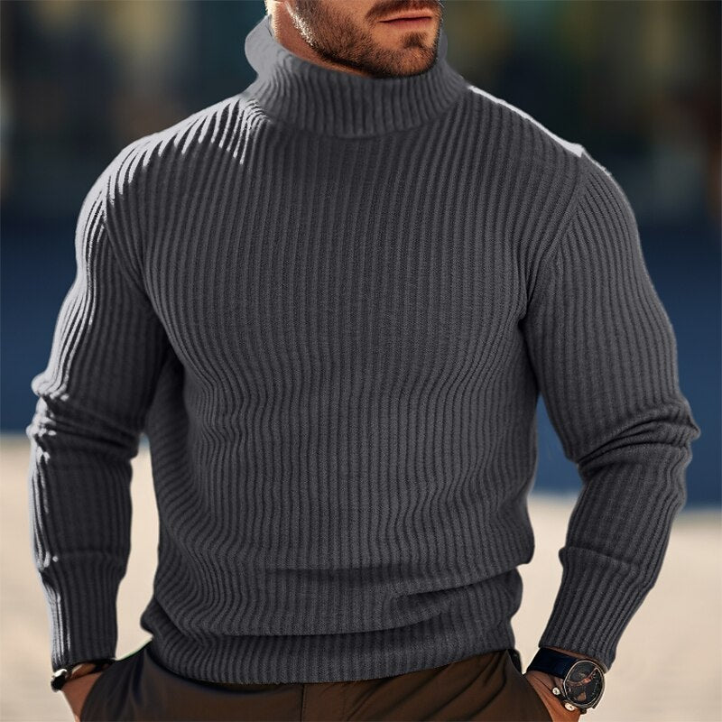 Men’s turtleneck sweater – layered under a blazer for smart casual