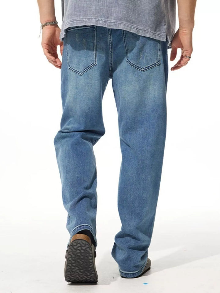 Men’s washed wide leg jeans – casual coffee run outfit, easy to style