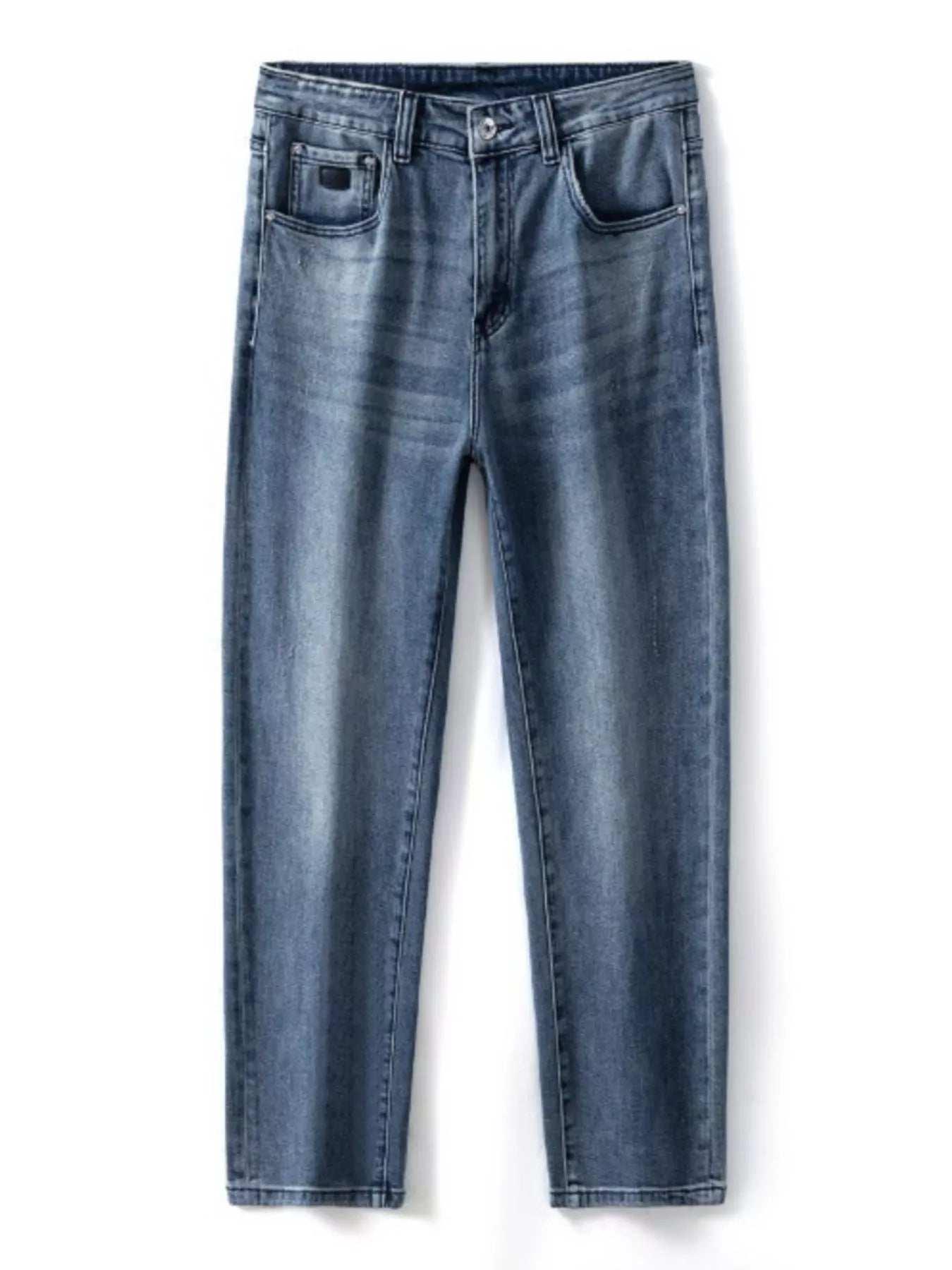 Men’s washed wide leg jeans – desk-to-weekend look with overshirt and trainers