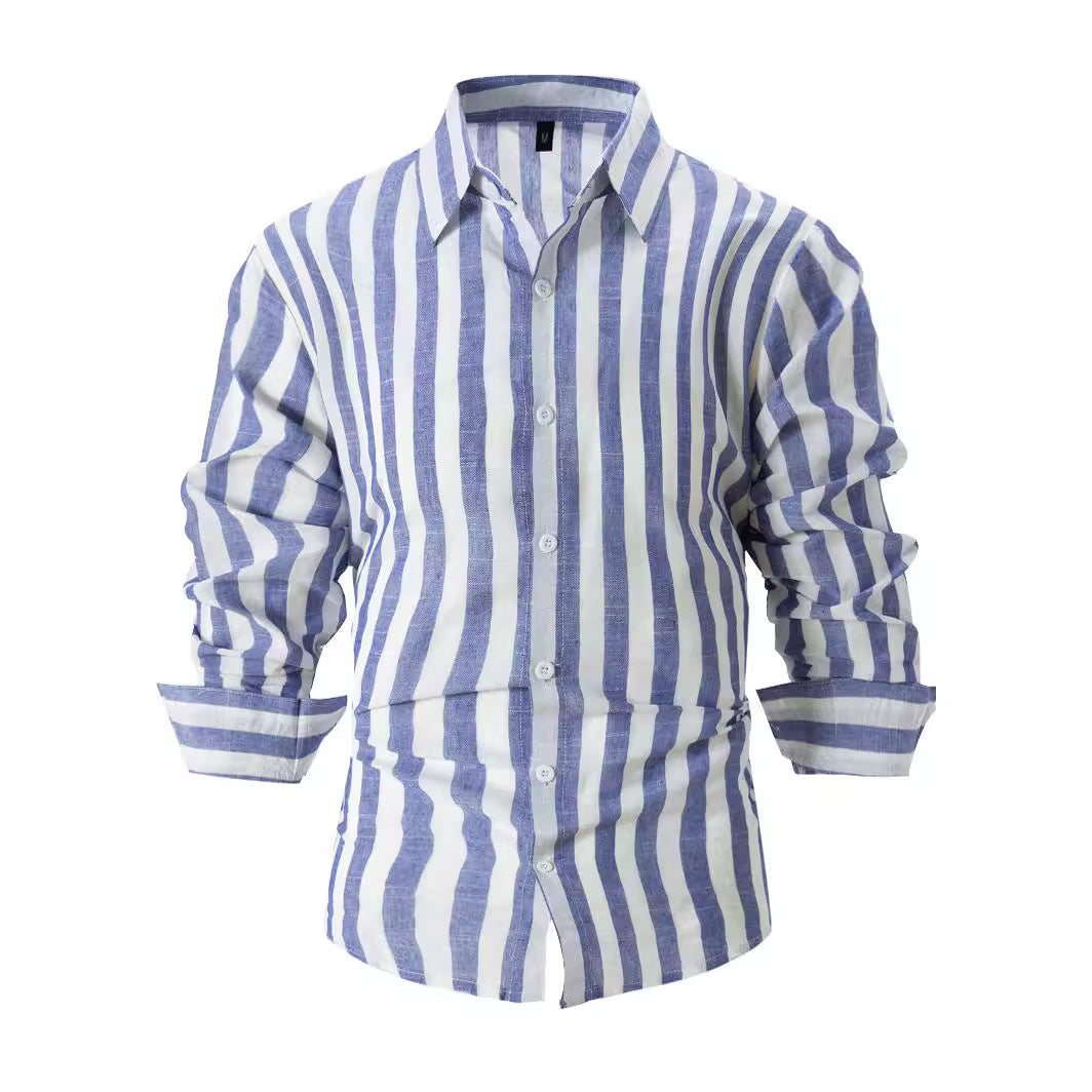 Men’s yarn-dyed striped shirt – HD-CS05 black night-out outfit