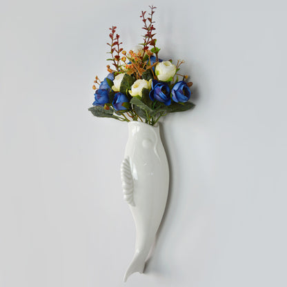 Minimalist White Wall Vase – Perfect for Bedroom & Entrance

