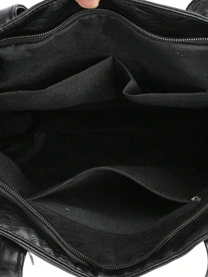 Minimalist tote bag – organized interior with zipper pocket
