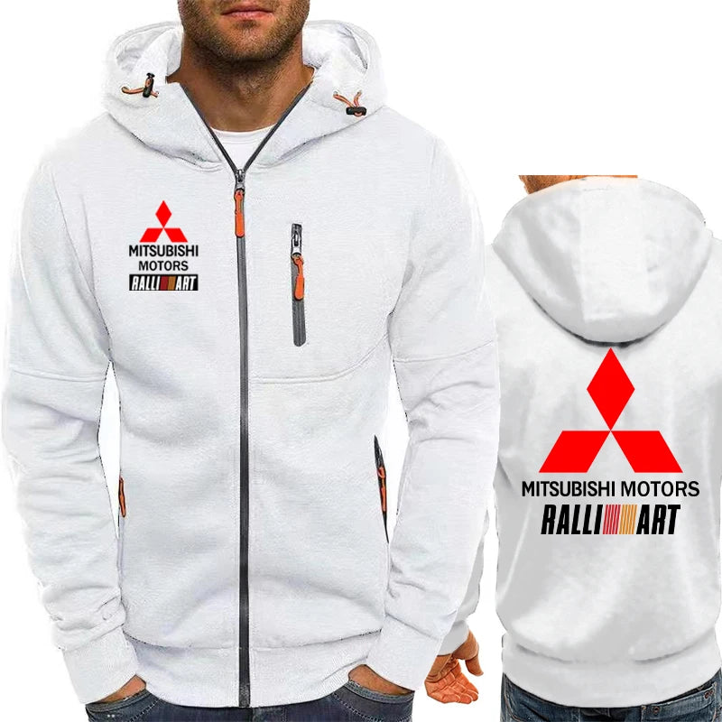 Mitsubishi Racing Jacket back profile – clean solid pattern hoodie