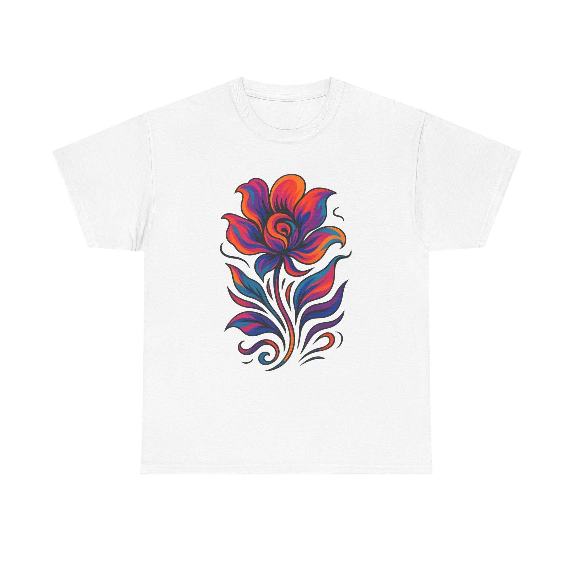 Floral Unisex Cotton Tee – Artistic & All-Season Style www.PrintOne1.com