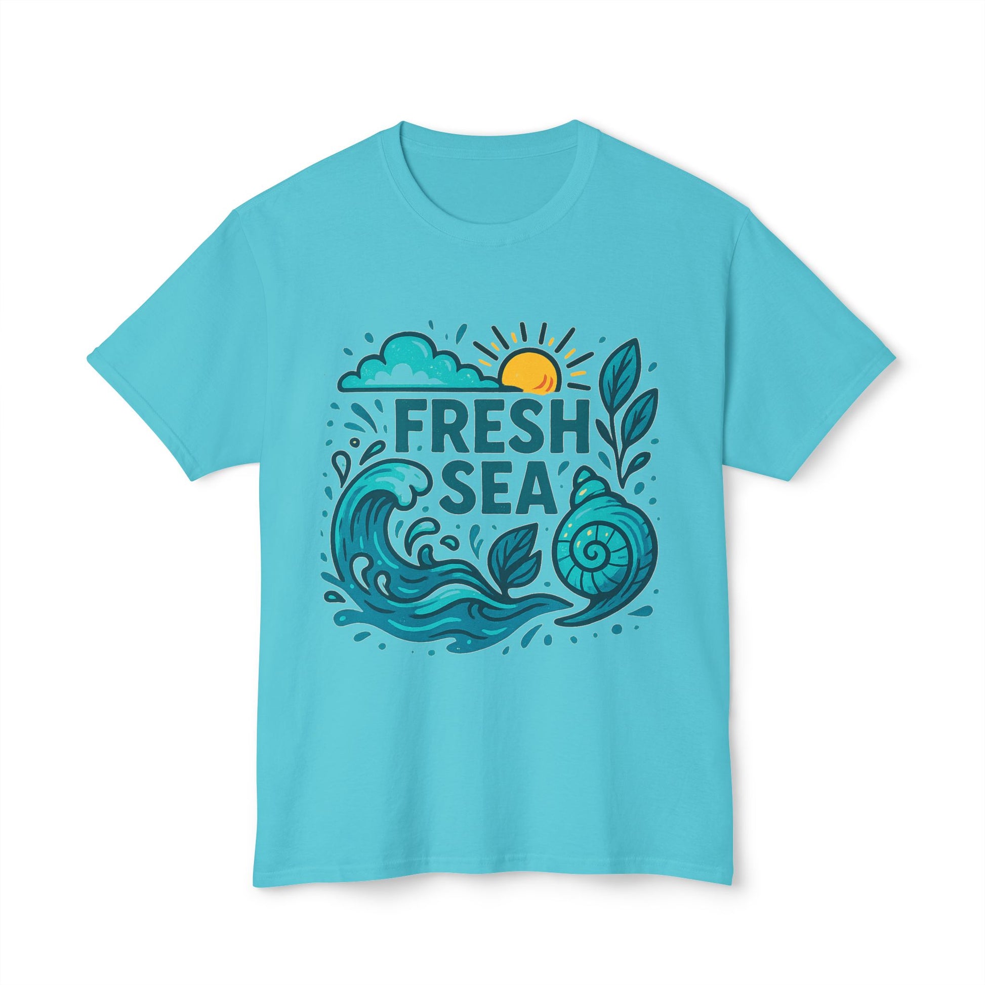 Model in Ocean Vibes shirt holding surfboard

