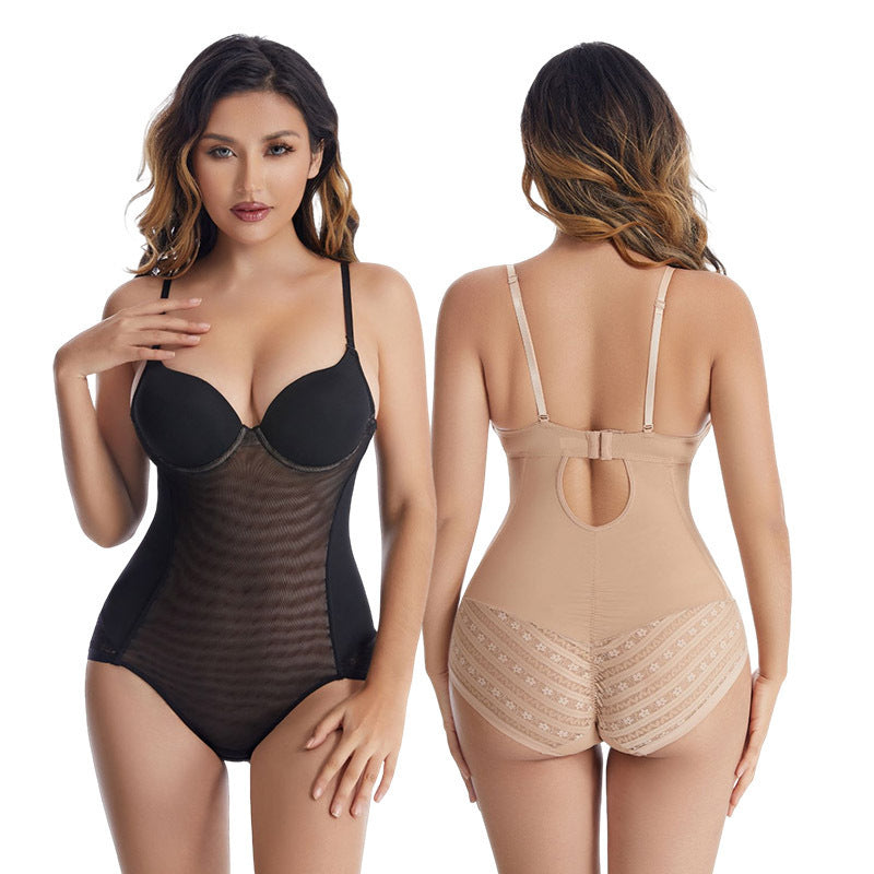 Model wearing One Piece Underwired Bra Shapewear under sheer blouse – zero lines, total smoothness
