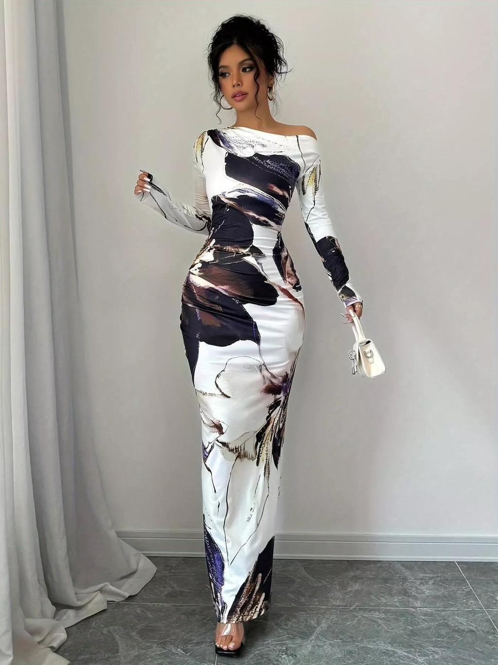 Floral One Shoulder Maxi Dress – Effortless Elegance