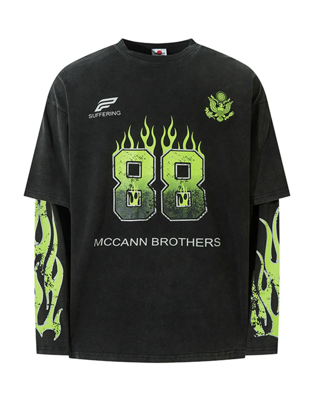 Side view highlighting the classic round neckline of the Men’s 88 T-Shirt.

