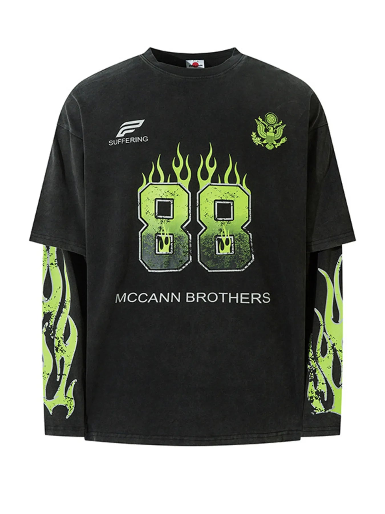 Side view highlighting the classic round neckline of the Men’s 88 T-Shirt.

