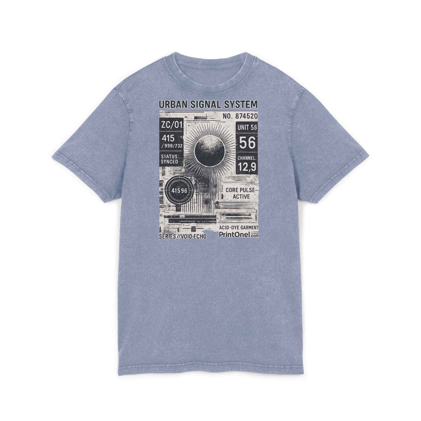 Urban acid wash tee with graphic print front