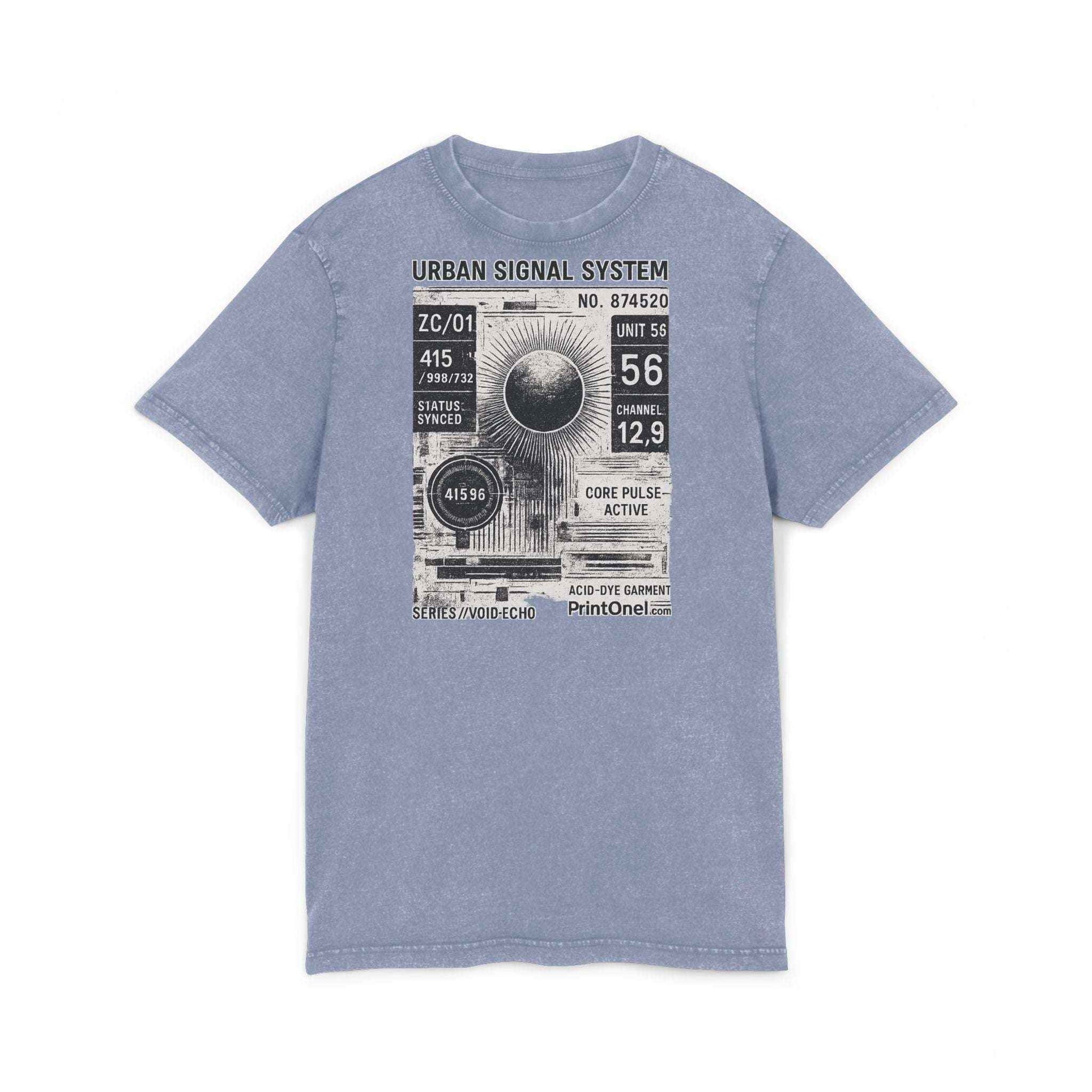 Urban acid wash tee with graphic print front