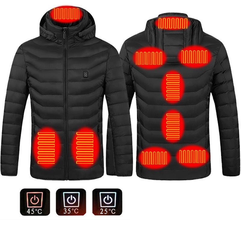 Multi-zone heated jacket – chest, back and neck warmth