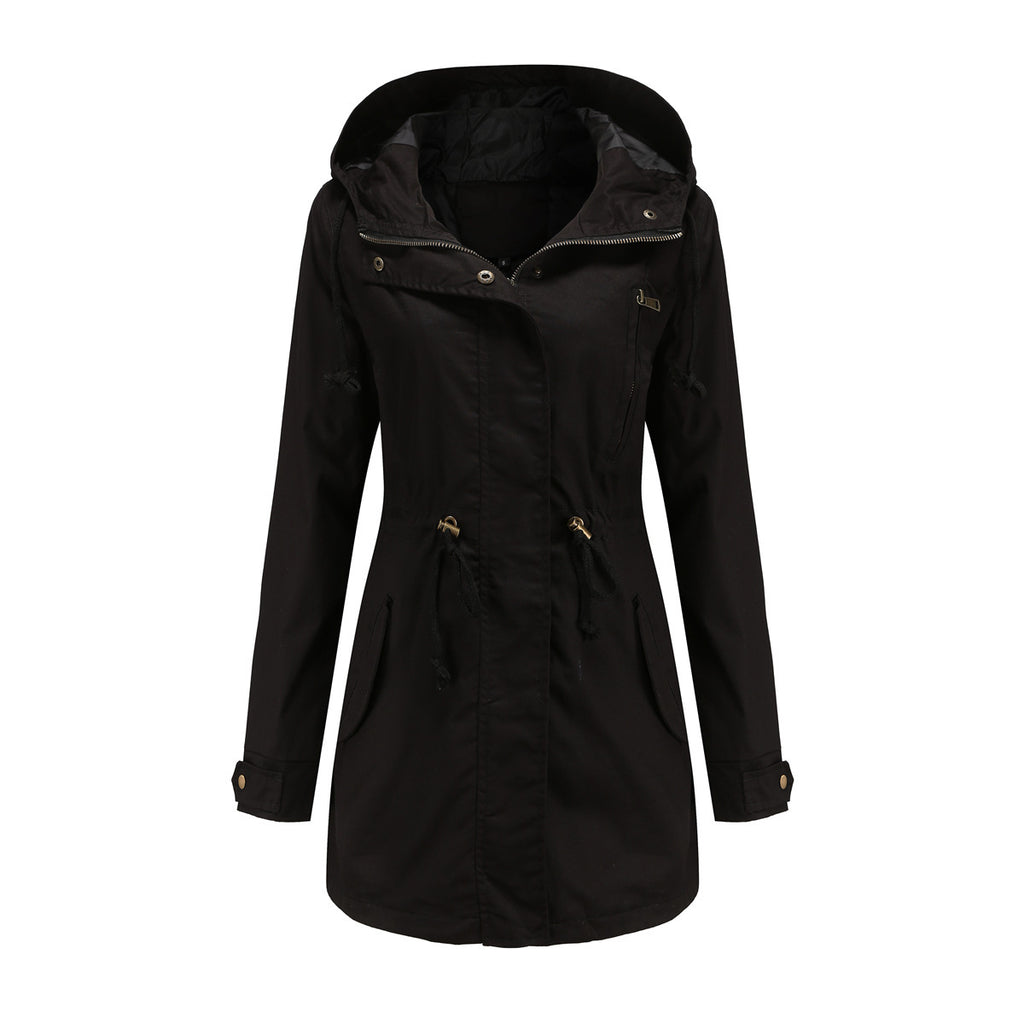 Navy Cotton Anorak – Minimalist Women’s Outerwear with Pockets