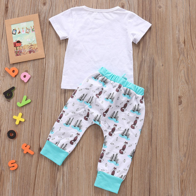 Newborn Baby Clothes Set – Stretch Waist Pants & Comfy Tee for 0–24M