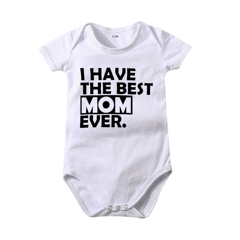 Newborn Baby Romper – Mom Print and Dad Print Color Options