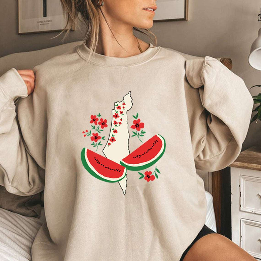 Funny Watermelon Sweatshirt - Loose Fit for Women - www.PrintOne1.com