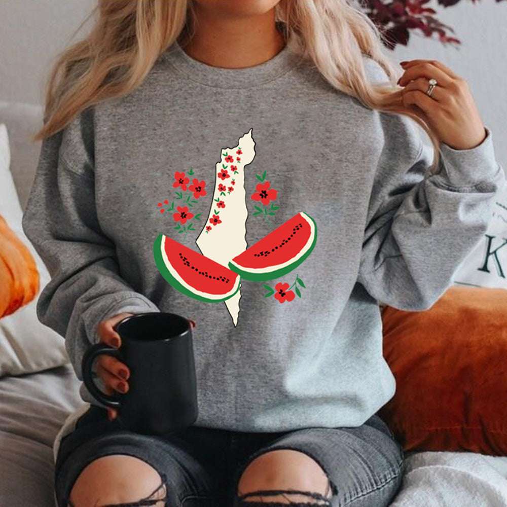 Funny Watermelon Sweatshirt - Loose Fit for Women - www.PrintOne1.com