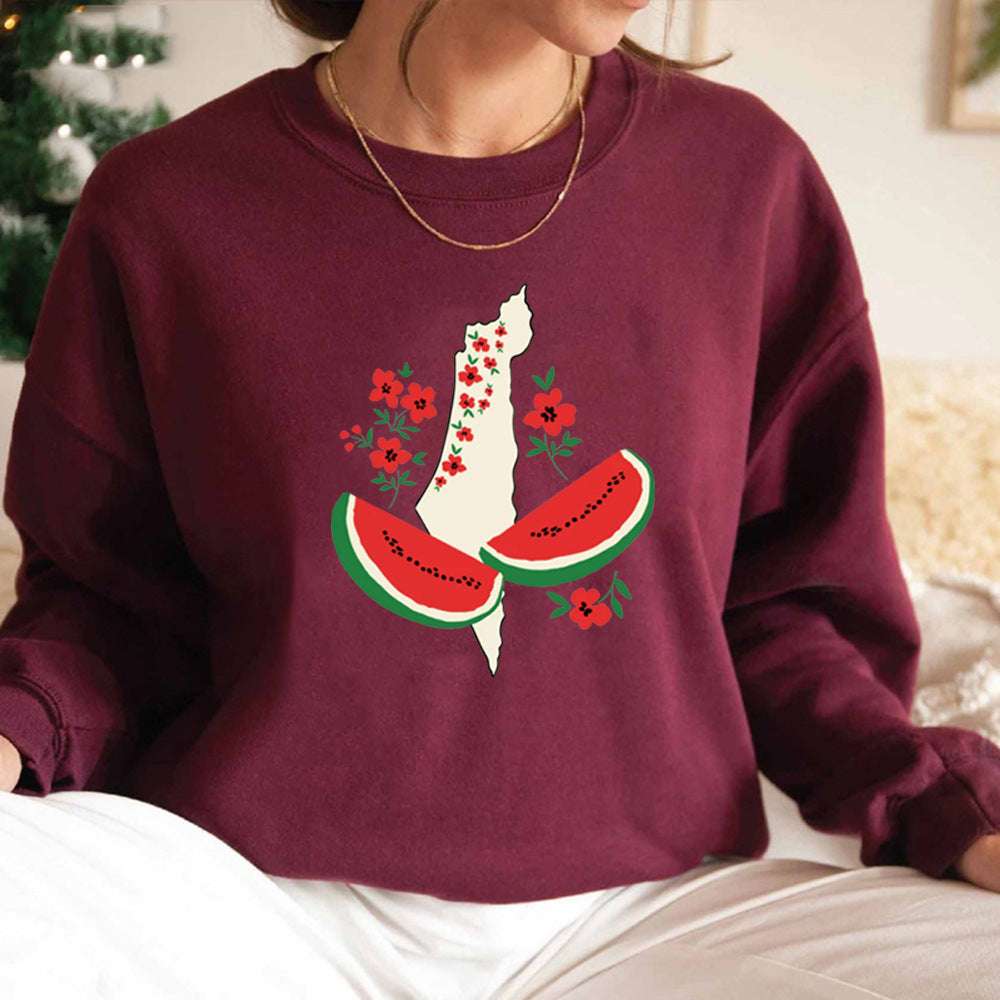 Funny Watermelon Sweatshirt - Loose Fit for Women - www.PrintOne1.com