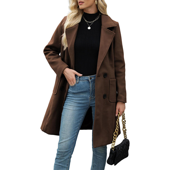 Dark brown coat front view