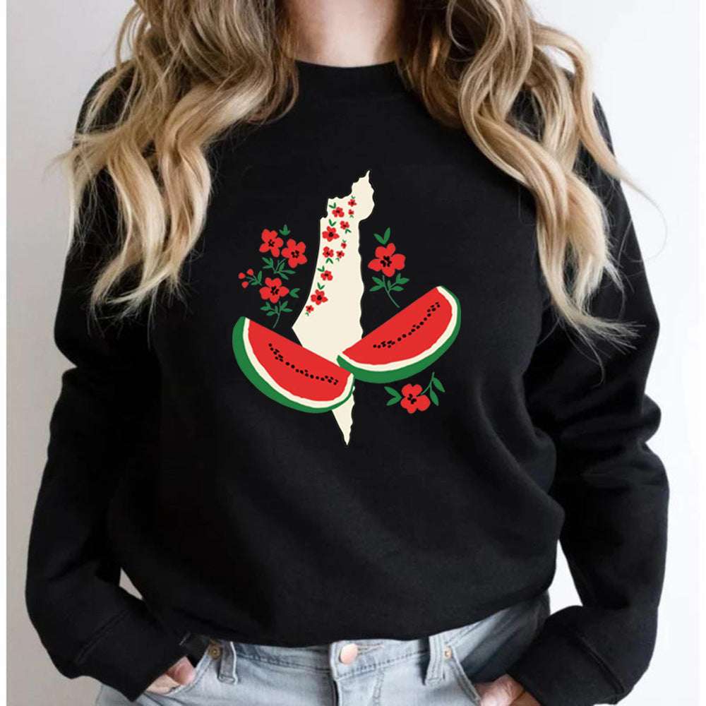 Funny Watermelon Sweatshirt - Loose Fit for Women - www.PrintOne1.com