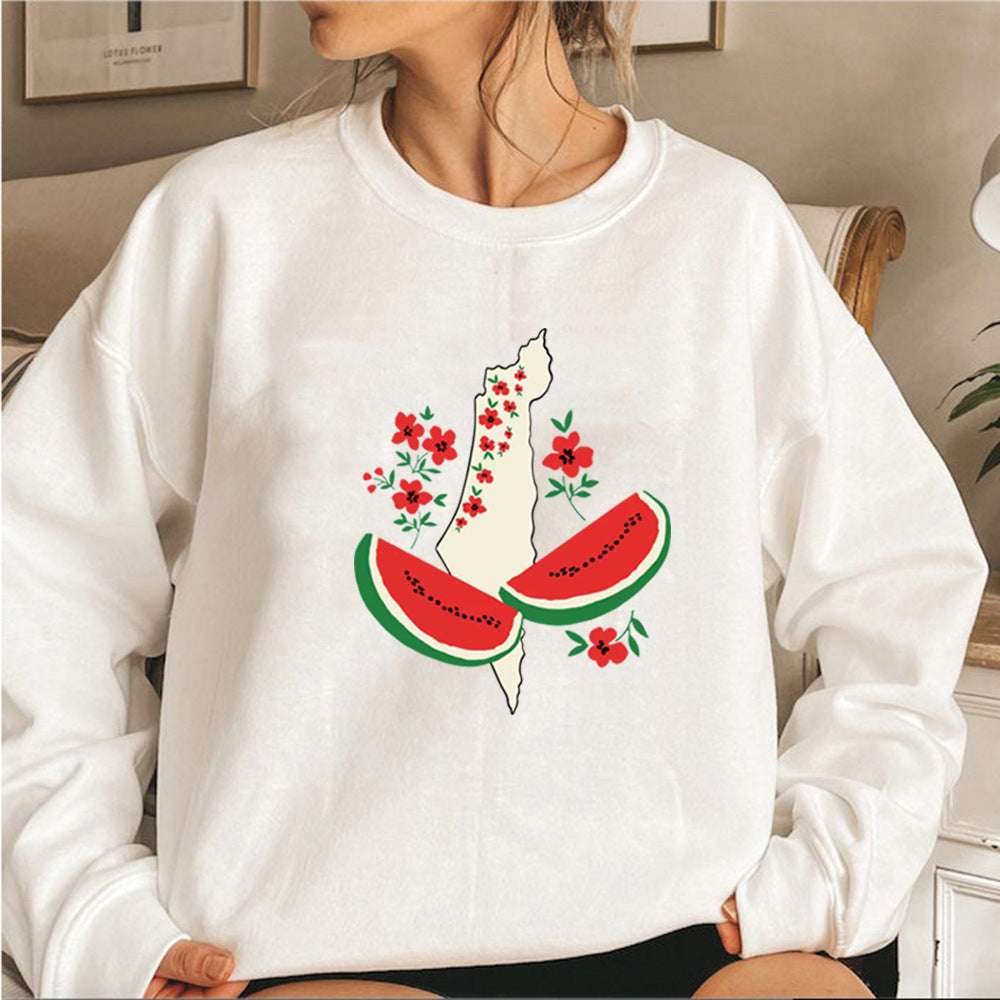 Funny Watermelon Sweatshirt - Loose Fit for Women - www.PrintOne1.com