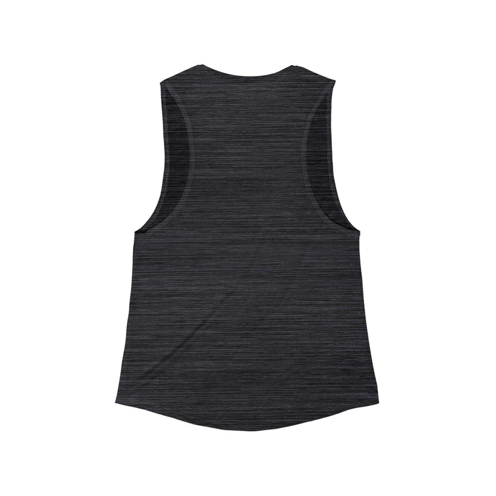 Ocean-inspired tank with ribbed collar and flattering relaxed cut.

