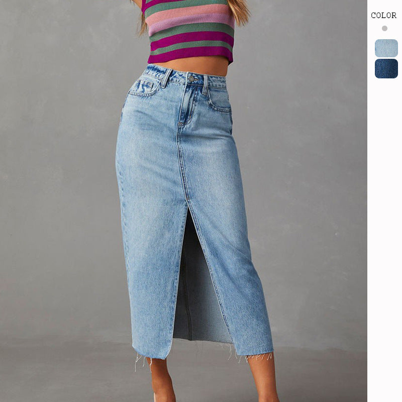 Office-Ready Slimming Denim Skirt – Pair With Blouses and Heels