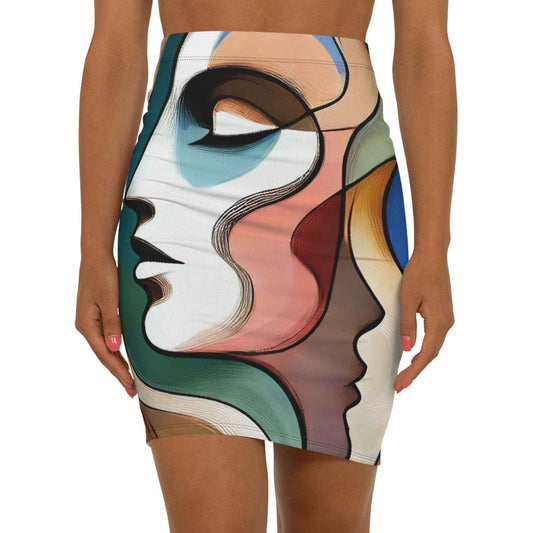 Artistic Pencil Skirt – Abstract Elegance for Day & Night