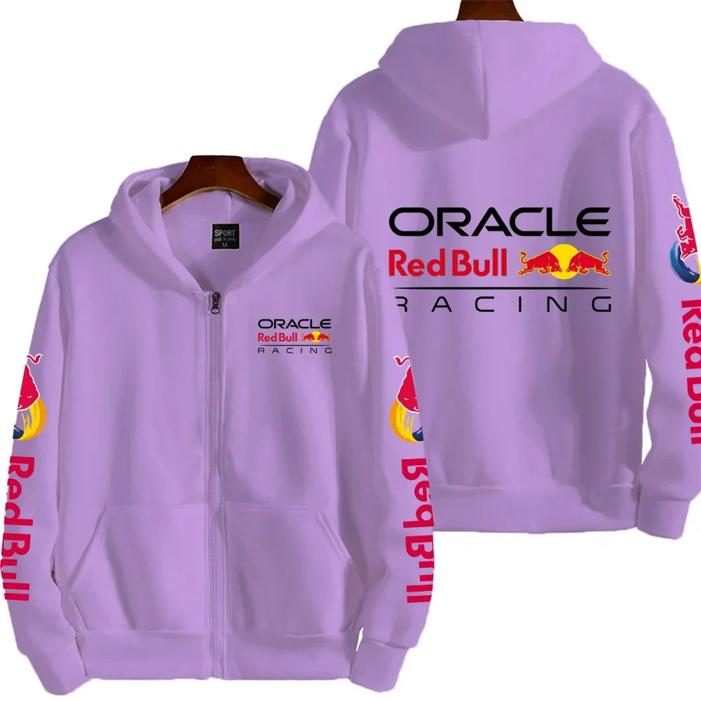 "Official Red Bull Hoodie back view showing motorsports branding and stitching reinforcement"
