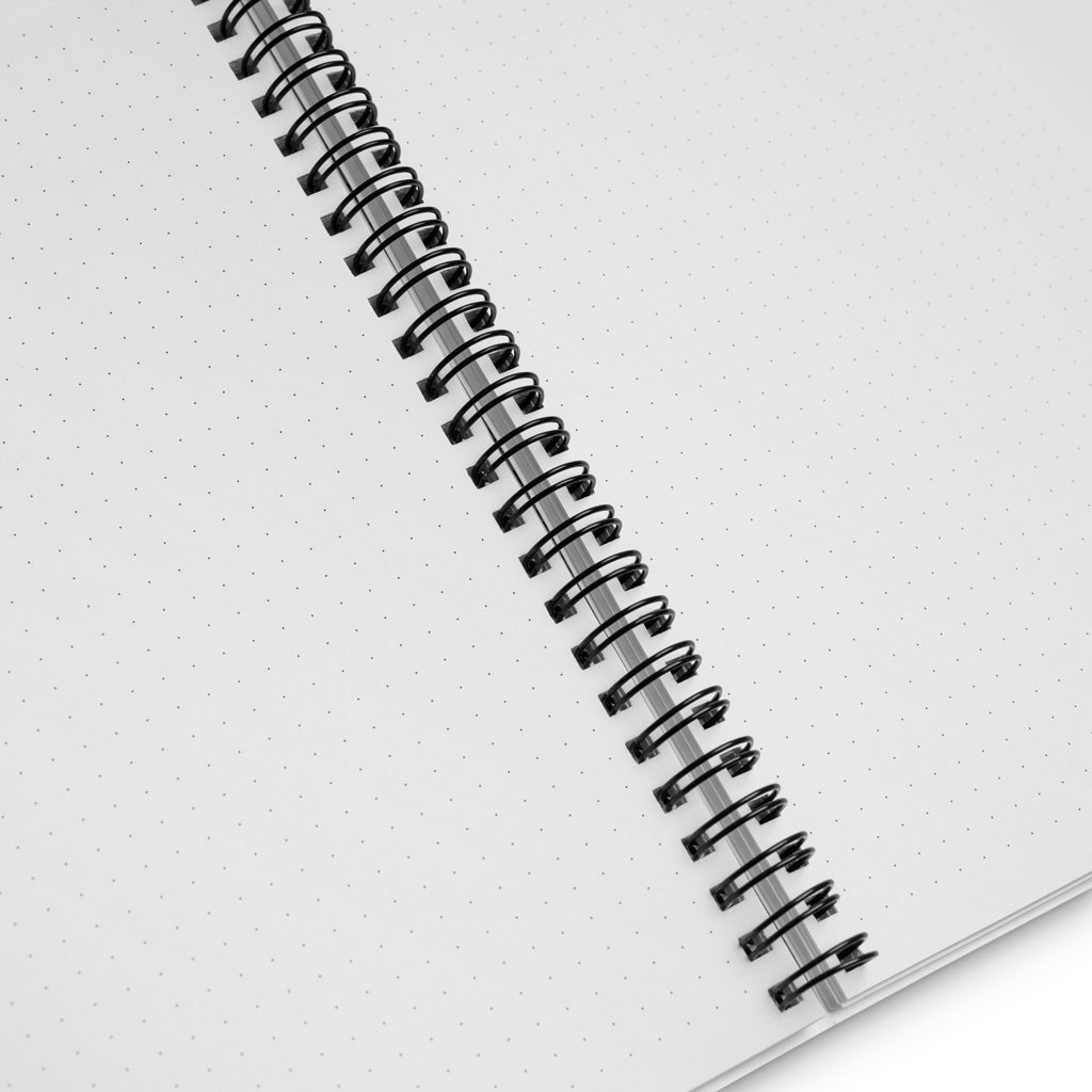 “Overhead View: 140 Dotted Pages in a Wire-O Bound Spiral Notebook”

