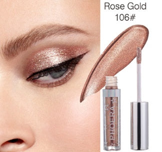 PHOERA Glitter & Glow Liquid Eyeshadow – 12 Metallic Shades for Bold, Dazzling Eye Looks

