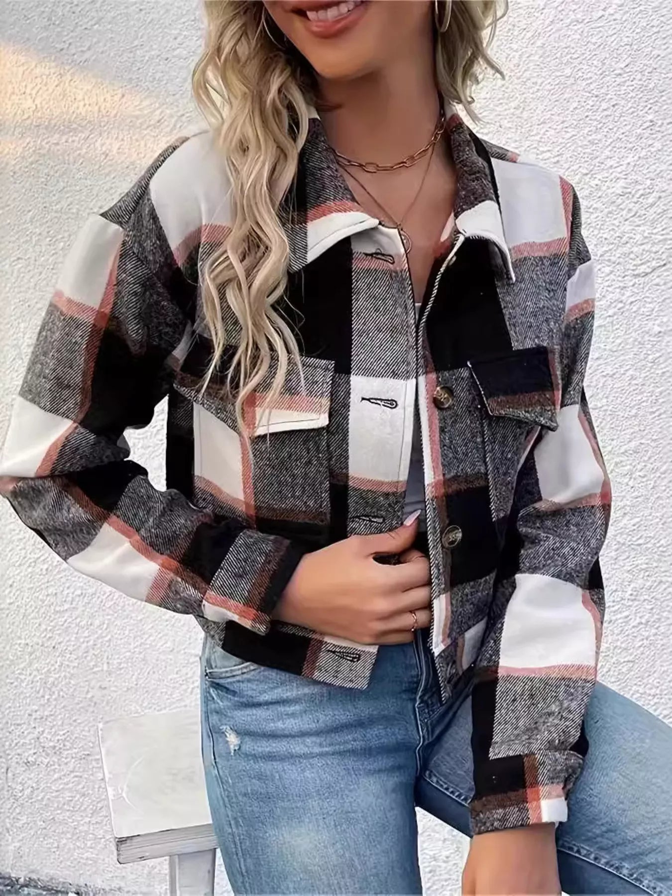 Pairing Plaid Crop Jacket with Jeans – Effortless Street Style Look 