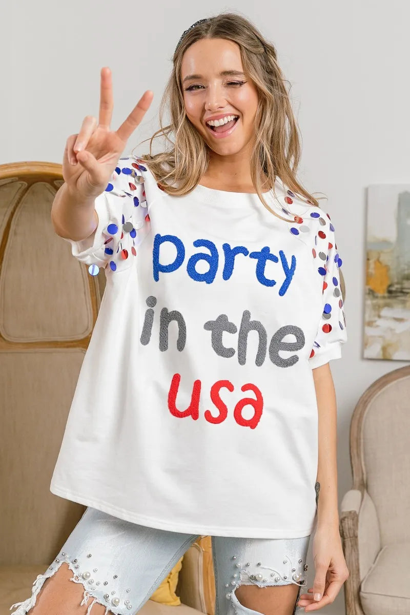 Party In The USA Top – festive scene styling for events and celebrations