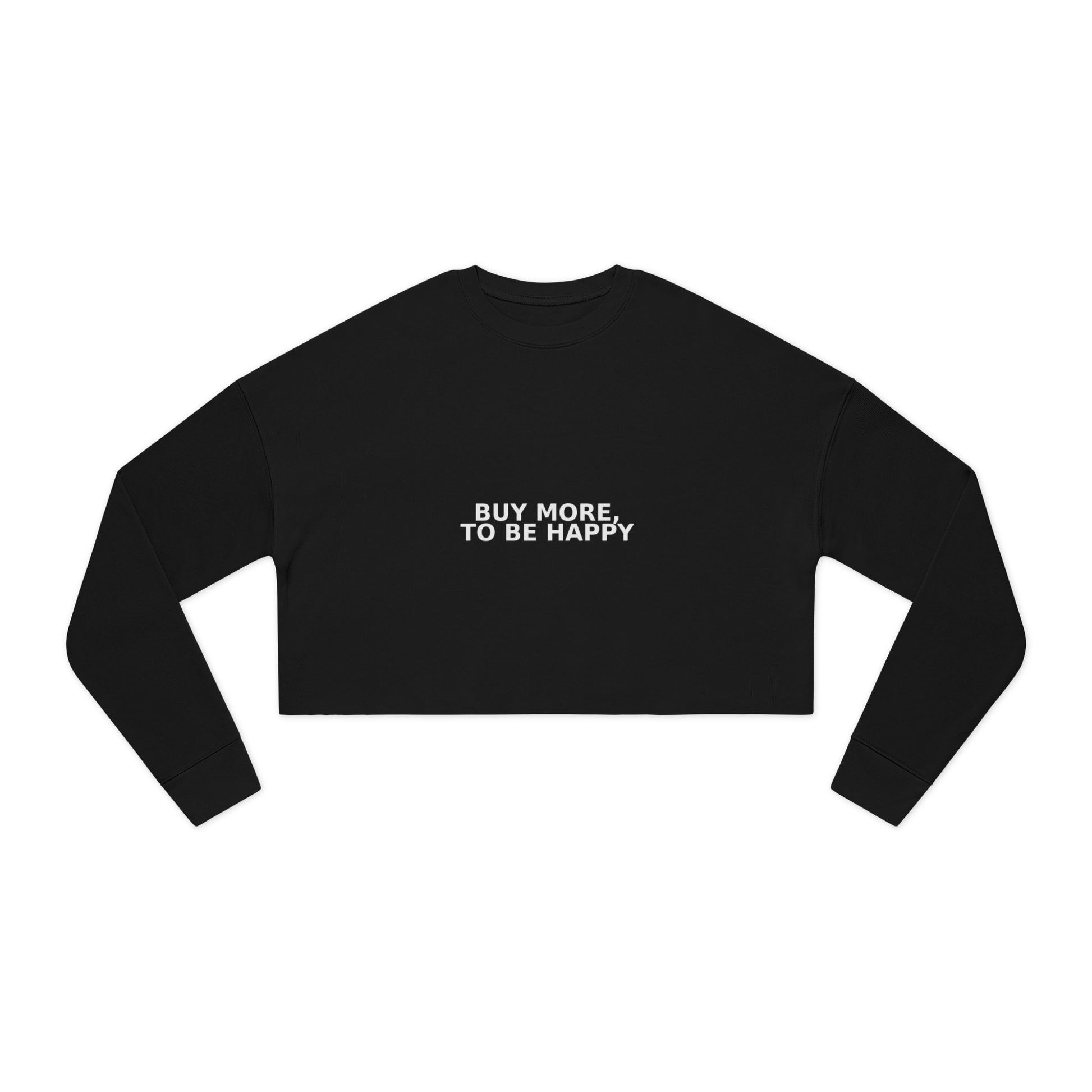 Pastel lavender cropped sweatshirt made of a 60% cotton, 40% polyester blend, neatly folded.

