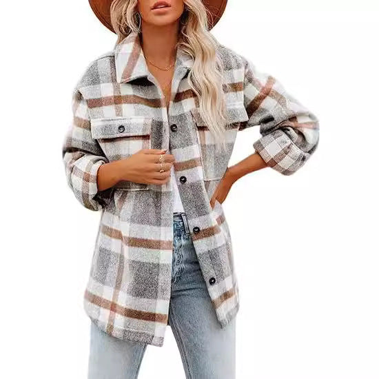 Plaid Buckle Jacket: Lightweight Layering for Any Occasion
