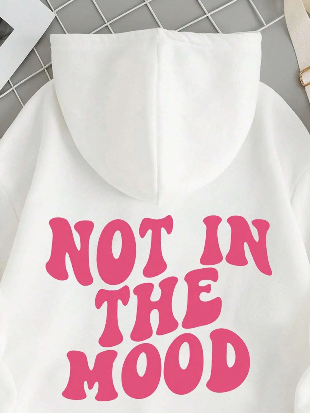 Plus Size Not in the Mood Hoodie – Hood up, soft midweight feel