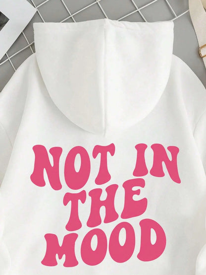 Plus Size Not in the Mood Hoodie – Hood up, soft midweight feel