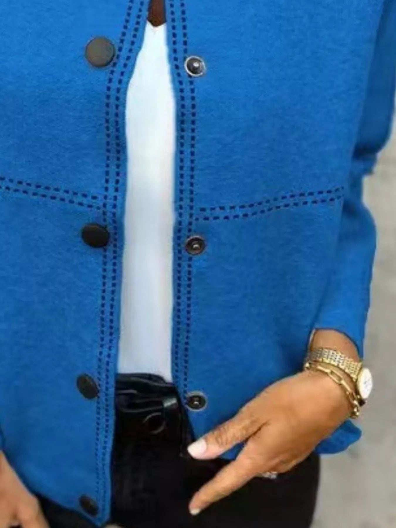 Plus size button up cardigan – pocket focus and curved hem, flattering fit with gentle stretch comfort