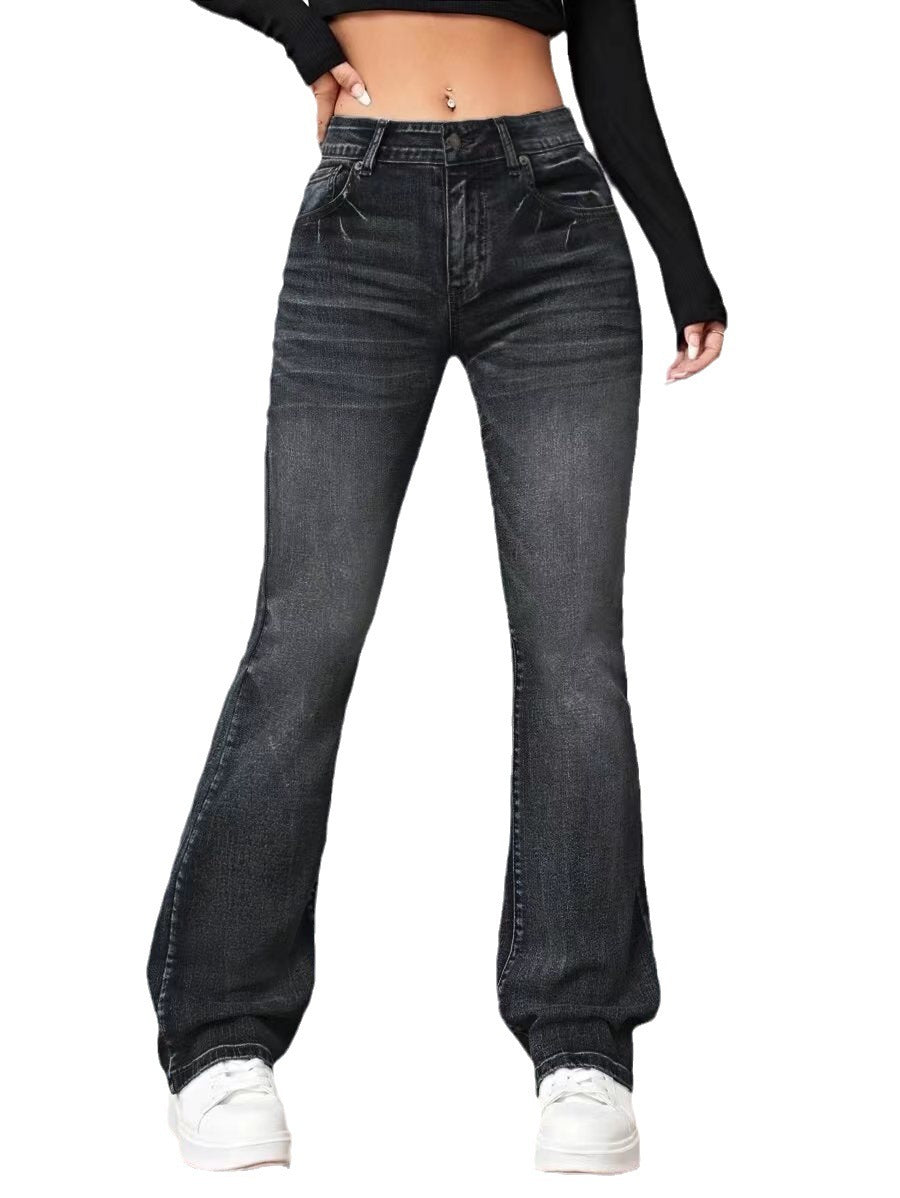 Pockets detail – Denim High Waist Bootcut Jeans practical 5-pocket design
