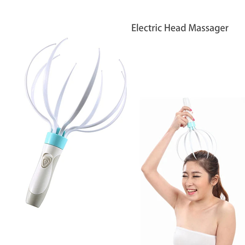 Top view of the 8 claw scalp massager showing ergonomic shape and evenly spaced massage arms