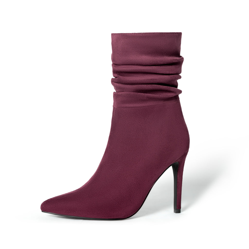 Premium suede pointed high heel boots – stylish pointed toe heels in 4 colors