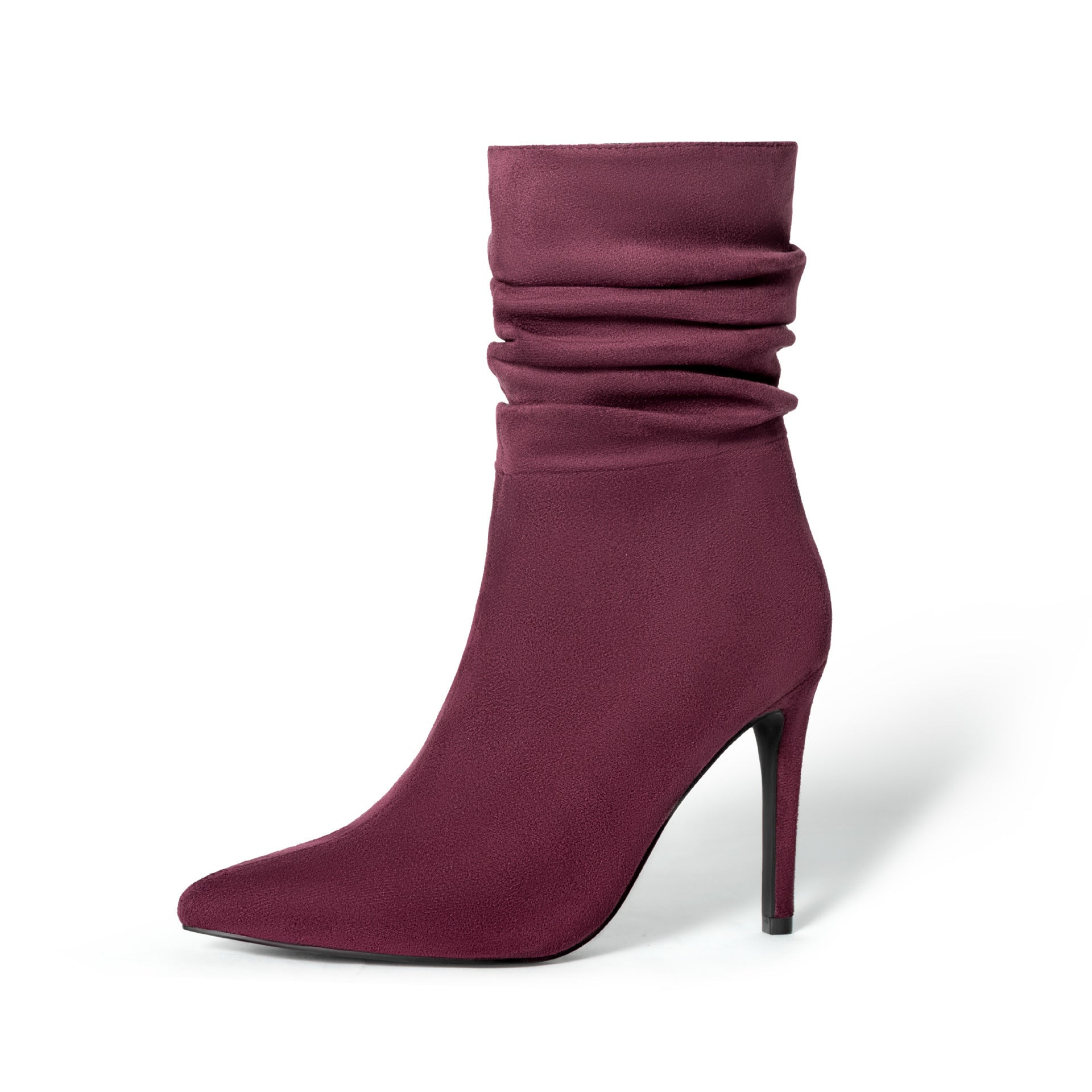 Premium suede pointed high heel boots – stylish pointed toe heels in 4 colors