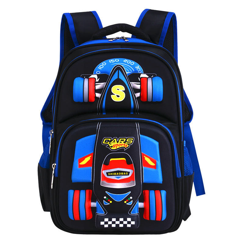 Boys school trolley bag with breathable nylon and 3D vehicle look

